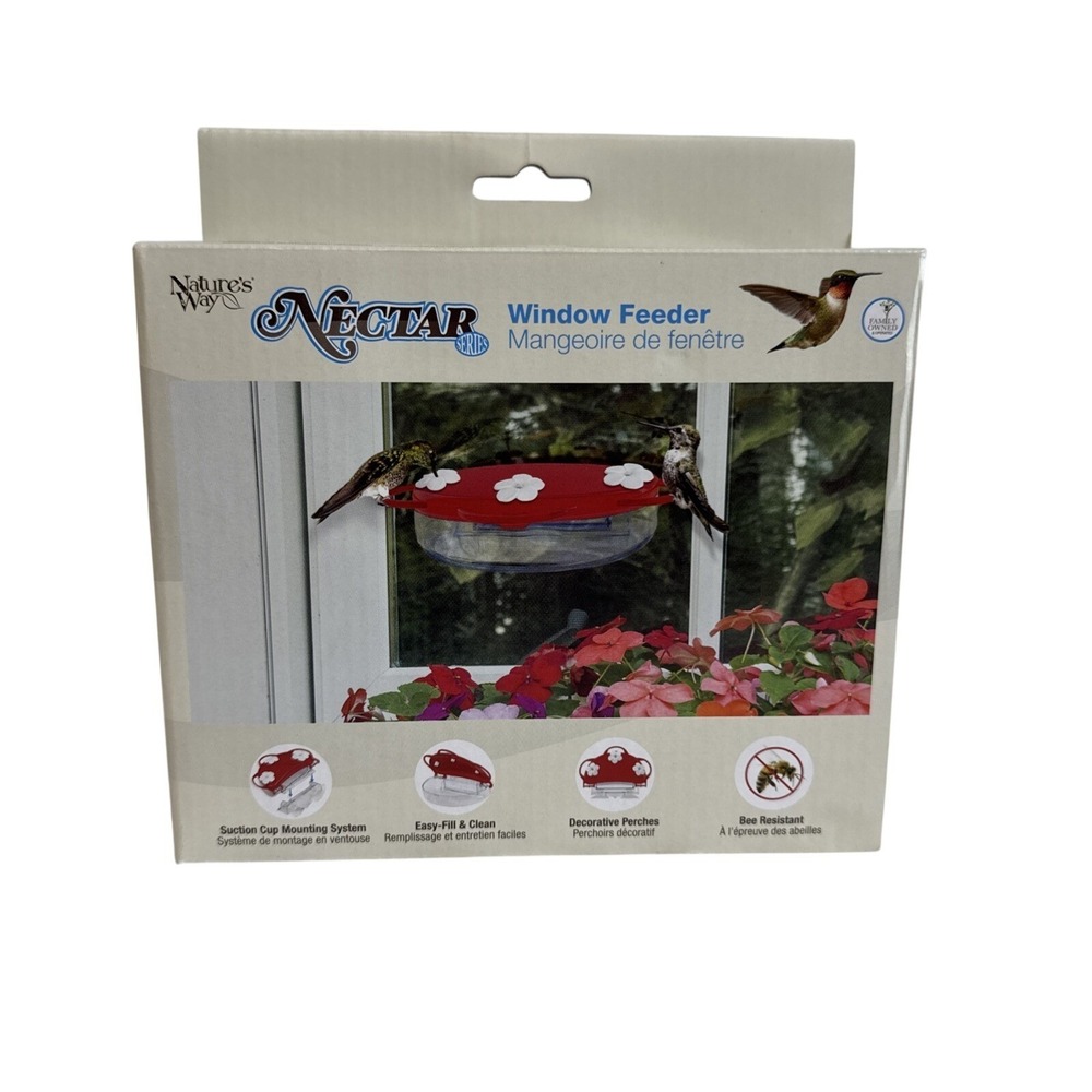 Nature's Way Nectar Series Hummingbird Window Feeder 8oz Red WWTWF1‎